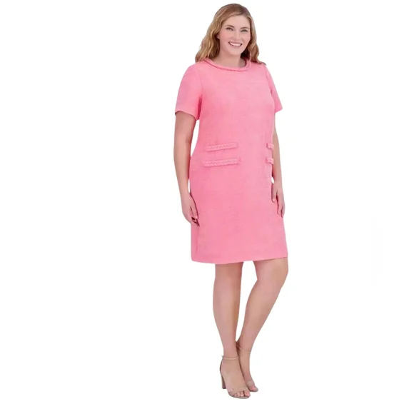 Eliza J | Dresses | Eliza J Plus Size Braidedtrim Shortsleeve Shift Dress |  Poshmark